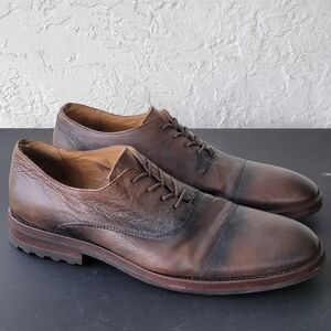 John Varvatos Brown Distressed Leather Lace-Up Derby Dress Shoes Men's US 11 M